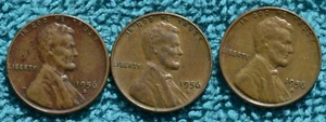 3 - 1956D LINCOLN CENTS - SEE MY OTHER LISTINGS TO SAVE SHIPPING!! - Picture 1 of 2