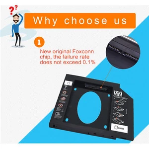 HDD Caddy Bay General 9.5mm 2.5in SATA to SATA 2nd HDD SSD Hard Drive Tray Cover - Afbeelding 1 van 12