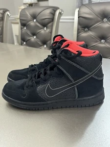 Size 7 - Nike Dunk Pro SB High Black Atomic Red - Picture 1 of 13