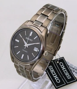 Reloj Seiko SUR375P1 Hombre Neo Clásico Titanio Analógico Cuarzo Fecha - Nuevo/En Caja - Imagen 1 de 5