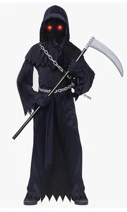 Kostüm Halloween Sensenmann ~ Gruseliger Junge Mädchen ~ Gr. M ~ NEU ~ (ohne Kunstkette) - Bild 1 von 11