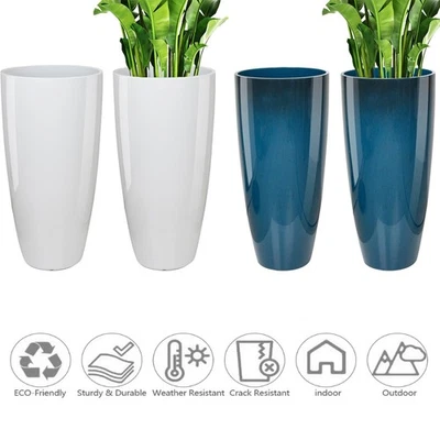 Juego de 2 macetas de 21 pulgadas de alto para interiores y exteriores con orificio de drenaje Foto 1 de 4