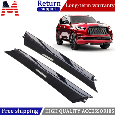 2PCS For Infiniti QX56 QX80 Nissan Armada 11-22 Windshield Trim Pillar Molding Foto 1 de 4