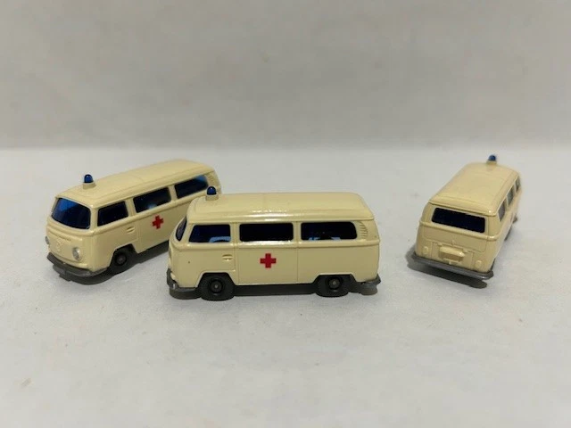 Three  Wiking HO Scale VW Ambulances Excellent - Image 1 of 1