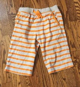 🧡🩶Mini Boden Boys Baggy Shorts 4 y/o Orange and Grey Striped🩶🧡 - Picture 1 of 3
