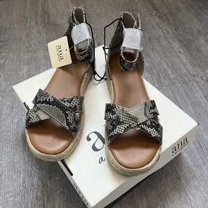 ANA Women’s Sandals Ankle Strap Spadrile Natural Multi Size 7 New Condition - Picture 1 of 6