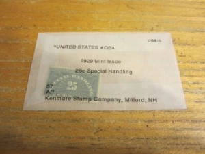 USA United States postfrische Briefmarke Scott #QE4 .25 1929 Special Handling - Bild 1 von 1