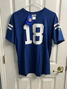 Vintage Reebok Colts Peyton Manning Jersey T Shirt 18 Youth Size XL Blue NWT - Picture 1 of 5