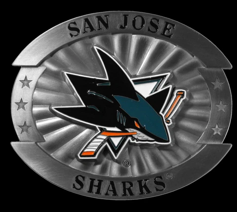 SAN JOSE SHARKS LARGE SIZE BELT BUCKLE LICENSED NEW Cover