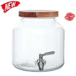 Clear Glass 1.5GAL Beverage Dispenser Juices Sangria Water Picnics Barbecues New - Picture 1 of 4