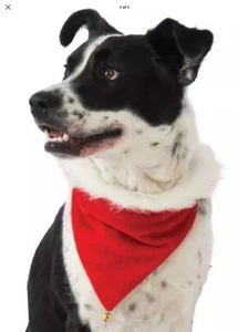 Rubie's Pet Shop Christmas Santa Bandana with Bell - Size Small/Medium - New - Picture 1 of 3