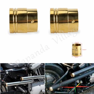 2PC Brass 1-7/8" Exhaust Muffler Tip Cap Racer Cruiser Fits Harley Street Glide - Picture 1 of 8