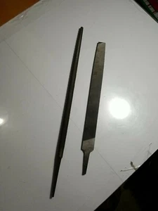 NICHOLSON 2 files flat Mill western cut 12" & round bastard 15" - Picture 1 of 9