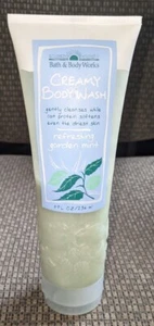 RARE Bath & Body Works Creamy Body Wash REFRESCANTE MENTA DE JARDÍN/ 8 oz-1/2 Full - Imagen 1 de 4