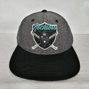Reckless Los Angeles Baseball Snapback Hat Black Gray And Teal - Picture 1 of 8
