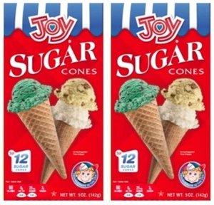 Joy Sugar Ice Cream Cone Cups Crispy Wafer, 12 Ct. (2 Boxes) - Picture 1 of 1
