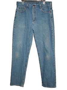 Vintage 2002 Carhartt Denim Jeans Mens 34x32 Relaxed Fit Stonewash - Picture 1 of 2