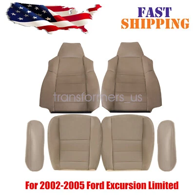 Cubierta de asiento delantera de cuero para Ford Excursion Limited XLT 2002 2003 2004 2005 tostado Foto 1 de 4