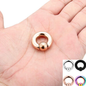 Pair rose gold color Captive Bead Ring eyebrow Lobe Tragus stud earring PA ring 