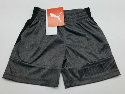Nuevos Pantalones Cortos PUMA Niños Pequeños Gris Rendimiento Logo Tirar de Cintura Elástica Talla 2T Foto 1 de 4