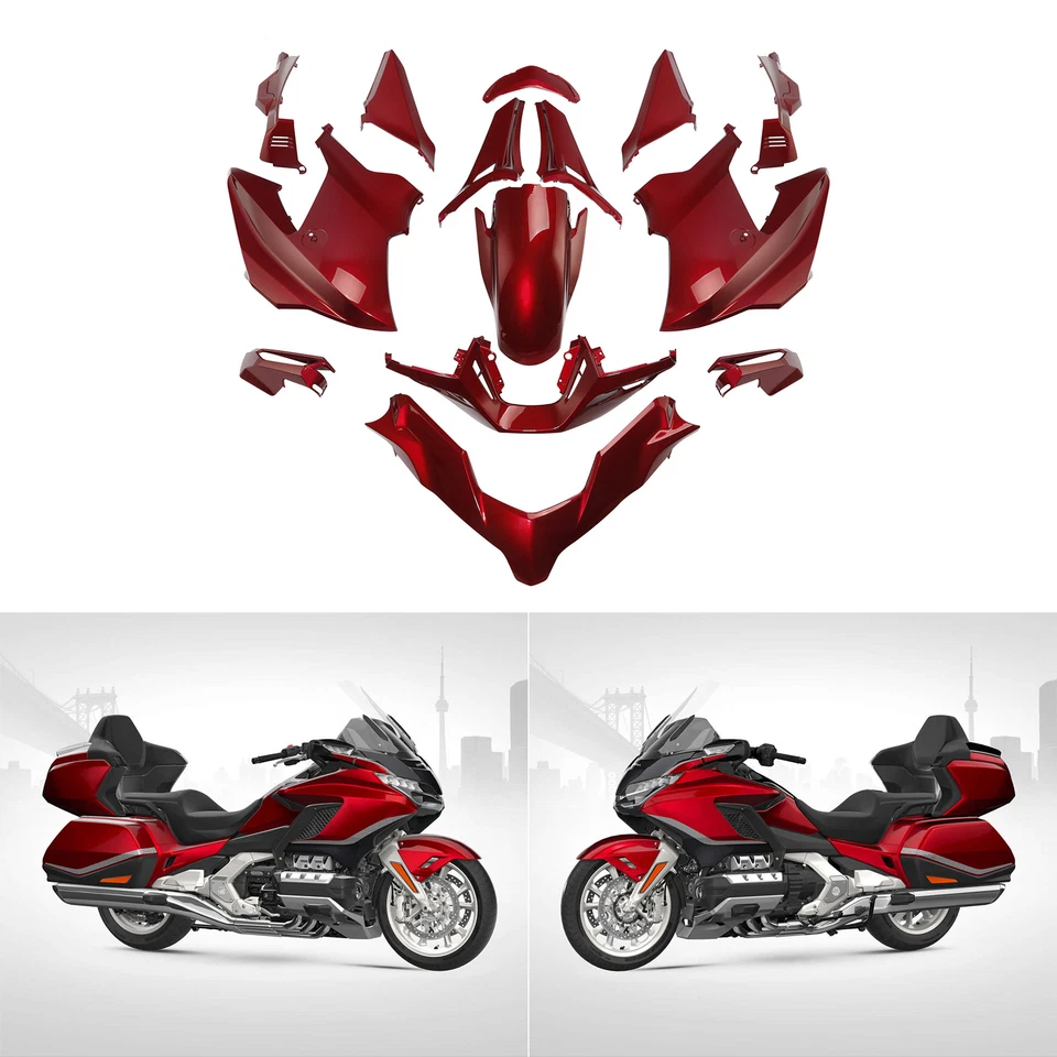 Kit de carrocería de carenado apto para Honda Goldwing 1800 GL1800 2018-25 Candy Ardent Red Foto 1 de 4
