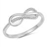 Sterling Silver Infinity Knot Ring With White CZ Stones – Criss Cross Design, .925 Silver Band, Sizes 4–10 - View #10