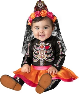 Infant Toddler Sugar Skull Sweetie Day of the Dead Costume  - Picture 1 of 1