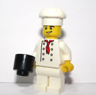 LEGO Chef Cook Baker Minfigure Man Boy  & Cooking Pot Pan Hospitality Catering
