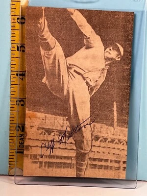 1940's Cliff Melton New York Giants Baseball Autographed Newspaper Photo - Image 1 of 2