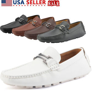 Mens Loafers Shoes Driving Casual Moccasins Leather Slip On Boat Penny Shoes US