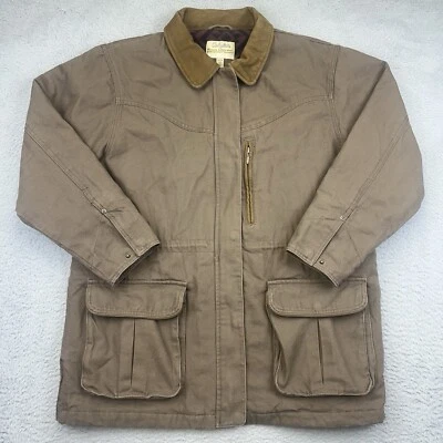 Cabelas Chore Coat Womens XL Brown Duck Canvas Zip Snap Fleece Lined Outdoor  - Image 1 of 4