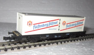 FLEISCHMANN 8244 N PICCOLO DB FURSTENBERG PILSNER CONTAINER WAGON FLAT CAR Ep IV - Picture 1 of 13