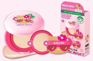 AMUSE x Tanning Hello Kitty DEW Power Vegan Cushion 15g+Refill 15g 2025 S/S NEW - Picture 1 of 7