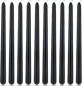 10 Pack 12 Inch Black Taper Candle Set, Tall Dripless Candlesticks for - Picture 1 of 6