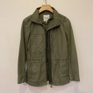 Madewell Womens Fleet Jacket Sz XS Military Green Zip Pockets - Picture 1 of 10