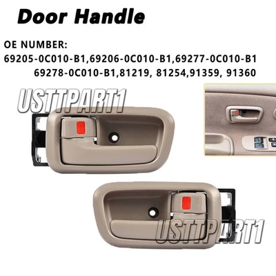 PAIR 2000-2006 For Toyota Tundra Bige Inner Door Pull Handle Front Left & Right Foto 1 de 4