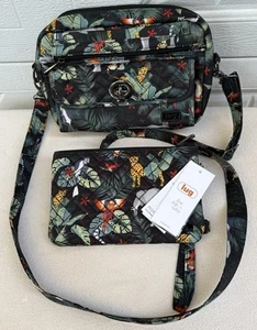 LUG SWITCH CROSSBODY BAG & PEEKABOO POUCH SET WILDLIFE BLACK NEW - Picture 1 of 9