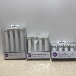 Wilton 7” 5” 3” Griechische Säulen 3 - 4 Packungen Stufen Kuchen Hochzeit - Bild 1 von 7