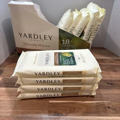 (9) Yardley London BODY WIPES 18ct. Travel Dispos Washcloths LARGE 162 wipes - Image 1 of 4