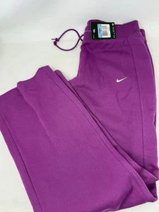 Nike Casul Fleece Sweatpants Womens M Wide Leg Purple - Picture 1 of 5