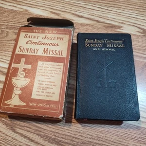1966 Black Leather The New St. Joseph Continuous Sunday Missal & Hymnal in Box - Picture 1 of 14
