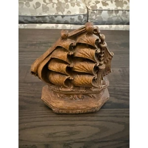 Antique Burwood Products USA Iron Bookend – 1944 Sailboat Design - Picture 1 of 9