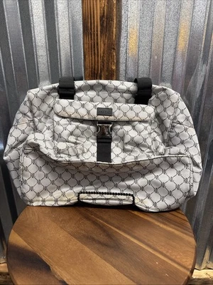 Ralph Lauren Signature RL Logo Travel Duffle Weekend Carry On Bag Gray - Image 1 of 4