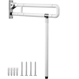 Stützgriff WC Klappgriff, Aufstehhilfe Stütz 60CM Weiß Toilettengriff bis 200KG - Bild 1 von 16