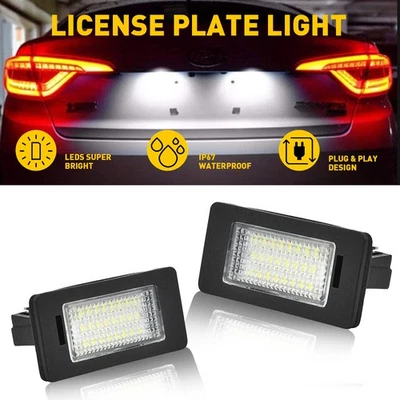 Error Free LED License Plate Light Bulb Tag Lamps 2pcs For BMW E90 E92 E60 E61 - Image 1 of 4