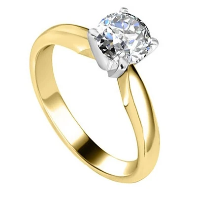 Womens Wedding Ring 0.50 Carat IGI GIA Natural Round Cut Diamond 18k Yellow Gold - Image 1 of 4