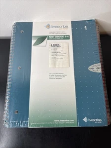 Livescribe 4 Pack Notepads Dot Paper 8.5 x 11 College Ruled 100 Sheets Each New - Picture 1 of 5