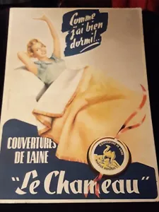 ANCIENNE PLAQUE CARTON PUBLICITAIRE SERIGRAPHIE COUVERTURE LE CHAMEAU N°708/153 - Foto 1 di 9