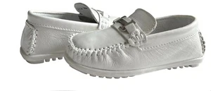 Boys Loafers Slip on Leather Handmade Casual Dress Shoes Toddler Little Kid   - Picture 1 of 15