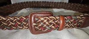 Cinturón Talbots Trenzado Multicolor Cuero Genuino Único 31" - Imagen 1 de 3